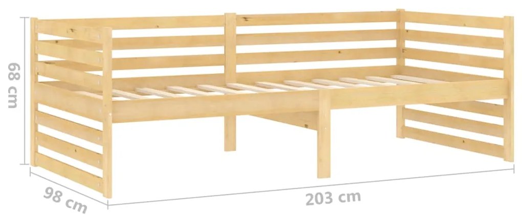 Divano Letto con Materasso 90x200 cm Legno Massello di Pino