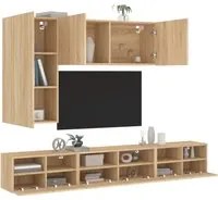 Mobili TV a Muro 5pz Rovere Sonoma in Legno Multistrato 3216560