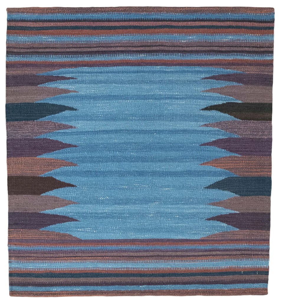 Kilim Tappeto persiano 110 x 120 Blu (Iran) Tessuto A Mano