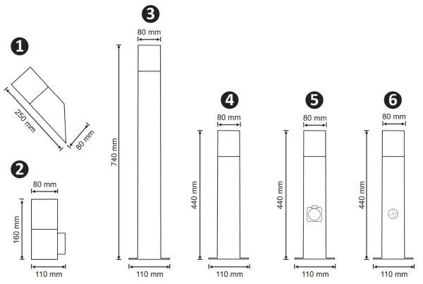 Lampada da esterno con presa NEW YORK 1xE27/12W/230V IP44