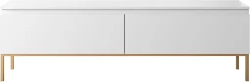 Mobile TV Da Terra 150 Cm 2 Ante Bianco Piedini Oro Lume