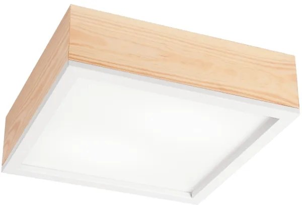 Plafoniera NATURAL SQUARE 2xE27/15W/230V 31x31 cm pino/bianco