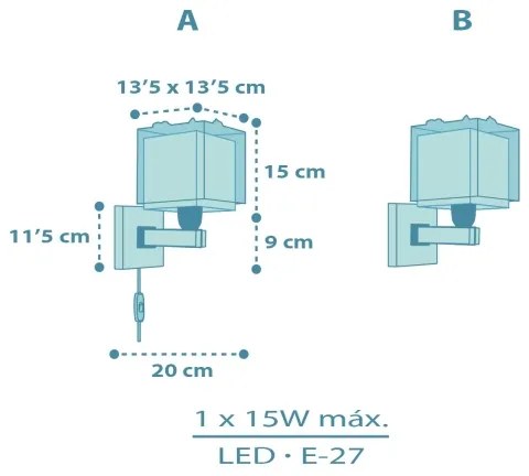 Dalber 63459 - Lampada da parete per bambini BABY DINOS 1xE27/15W/230V multicolore