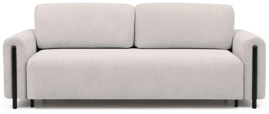 Divano beige allungabile/con contenitore e rivestimento in bouclé 244 cm Arcadova – ELTAP