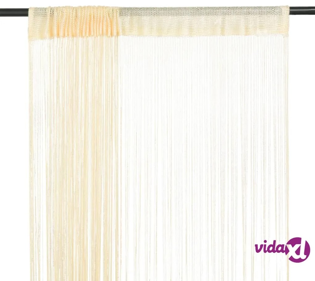 vidaXL 2 Pz Tende a Fili 140x250 cm Crema