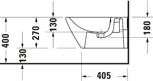 Duravit 27271500002 - Bidet sospeso D-CODE in ceramica, finitura bianco lucido