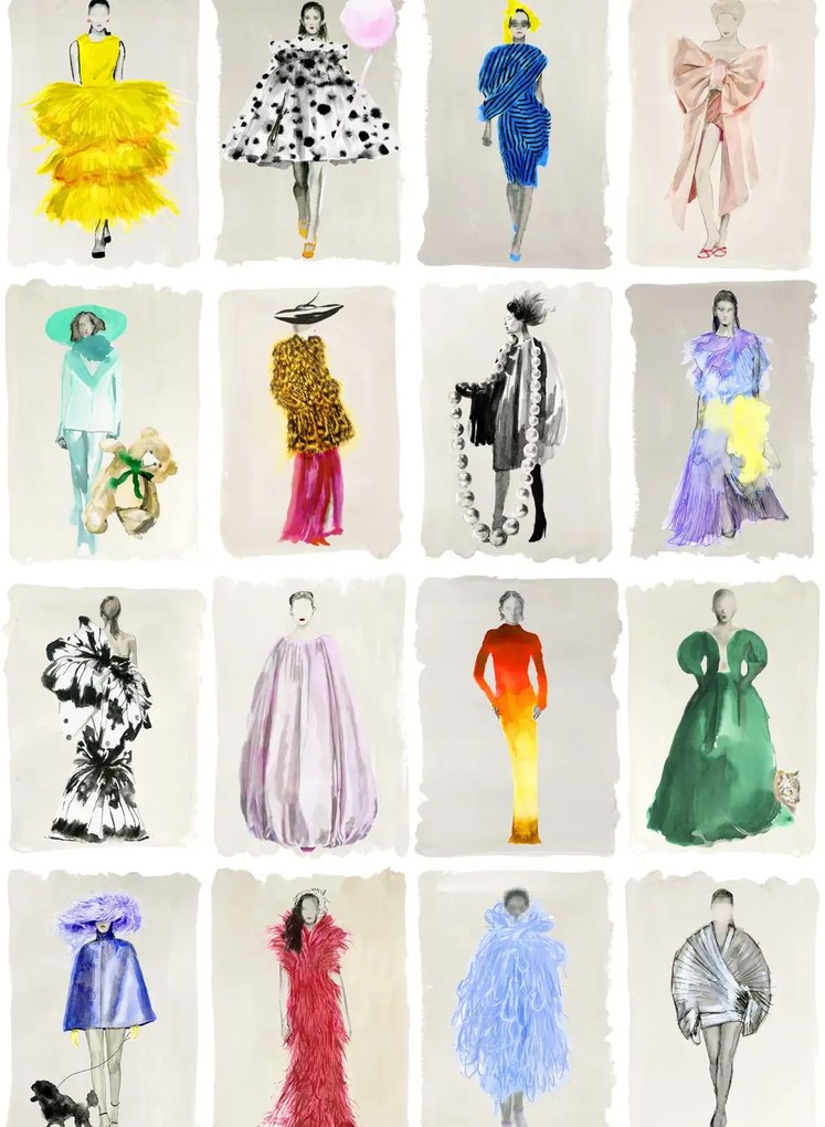 Cole & Son Carta da parati Couture Carousel - Bright Multi Pearl