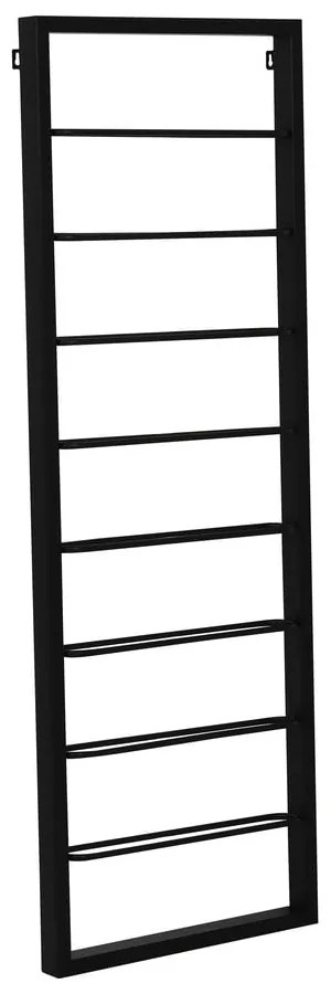 Portabottiglie in metallo nero da parete 42x120x6 cm Macaben - Light &amp; Living