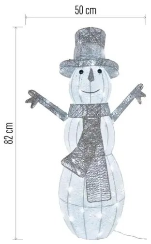 Decorazione natalizia a LED per esterno 80xLED/3,6W/230V IP44 82 cm pupazzo di neve