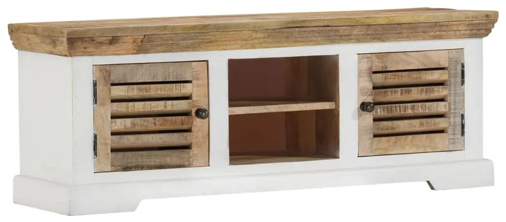 Mobile Porta Tv 110x30x40 Cm İn Legno Massello Di Mango /