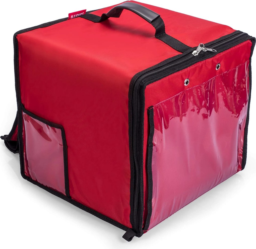 Zaino Borsa Termica Porta Pizze da Asporto 10 Cartoni Safemi Fast 10 Rosso...