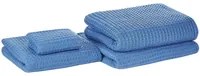 Set di 4 asciugamani da bagno e tappetino da bagno per ospiti in cotone blu Zero Twist