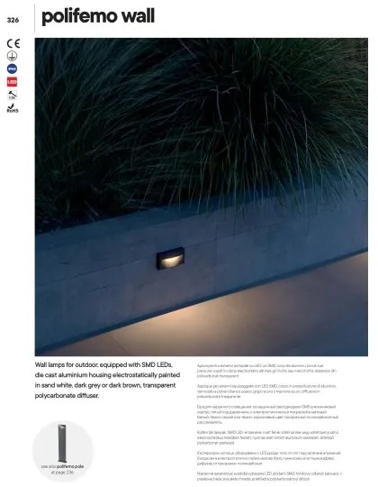 Redo 90426 - Applique a LED da esterno POLIFEMO LED/8W/230V IP65 antracite