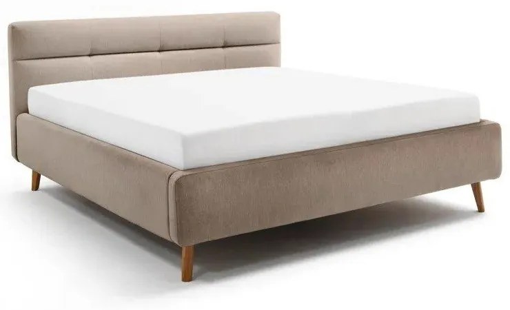 Letto matrimoniale imbottito beige con contenitore con rete inclusa 160x200 cm Lotte – Meise Möbel