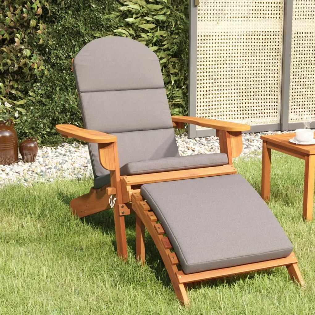 Sedia adirondack giardino con poggiapiedi legno massello acacia