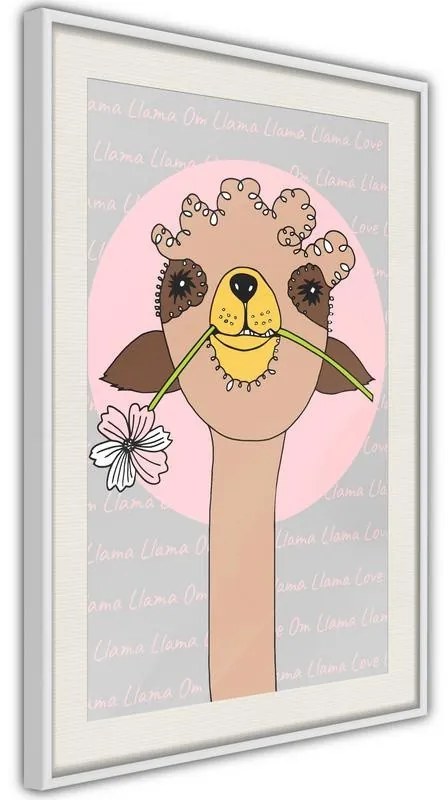 Poster  Cute Llama  Cornice Quadri Cornice nera con pass-partout, Larghezza x Altezza Home decor 30x45