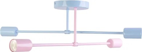 Plafoniera CAMBRIDGE 4x E27/15W/230V blu/rosa