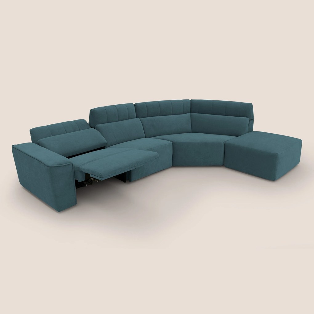Clark Divano angolare con opzione relax elettrico in tessuto smacchiabile impermeabile T17