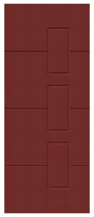 Pannello per porta d'ingresso P190 pellicolato pvc rosso L 92  x H 210.5 cm, Sp 6 mm apertura destra