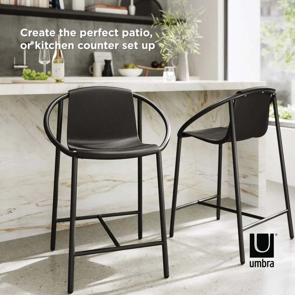 Sgabello da bar in plastica nera 90 cm Ringo - Umbra