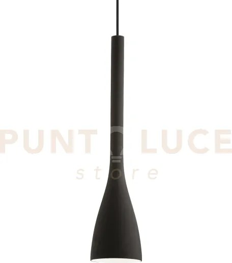 Flut sospensione in vetro soffiato nero 1 luce attacco e27 14,5cm