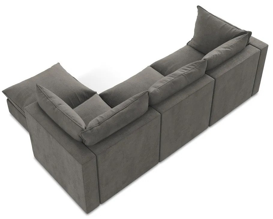 Divano angolare grigio scuro (con penisola a destra/con chaise lounge) Manao – Makamii
