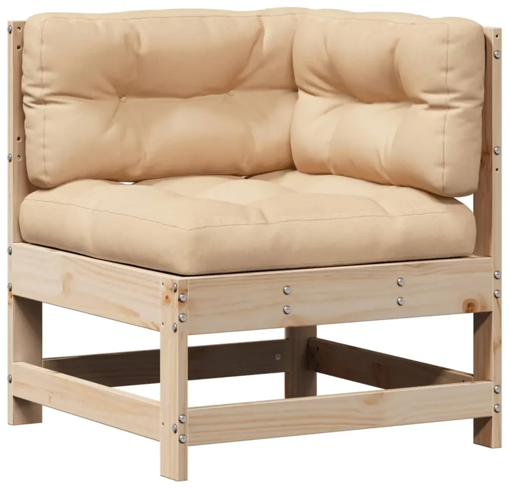 Set divani giardino 6 pz con cuscini in legno massello di pino