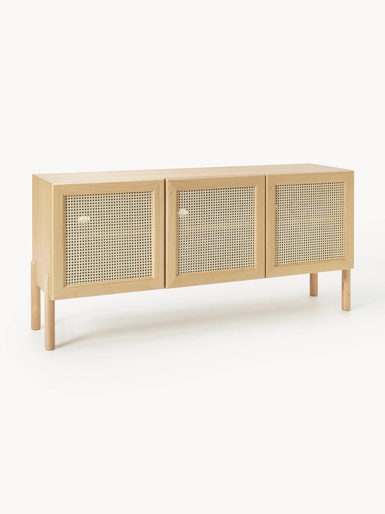 Credenza in legno di quercia con intreccio viennese Jolie