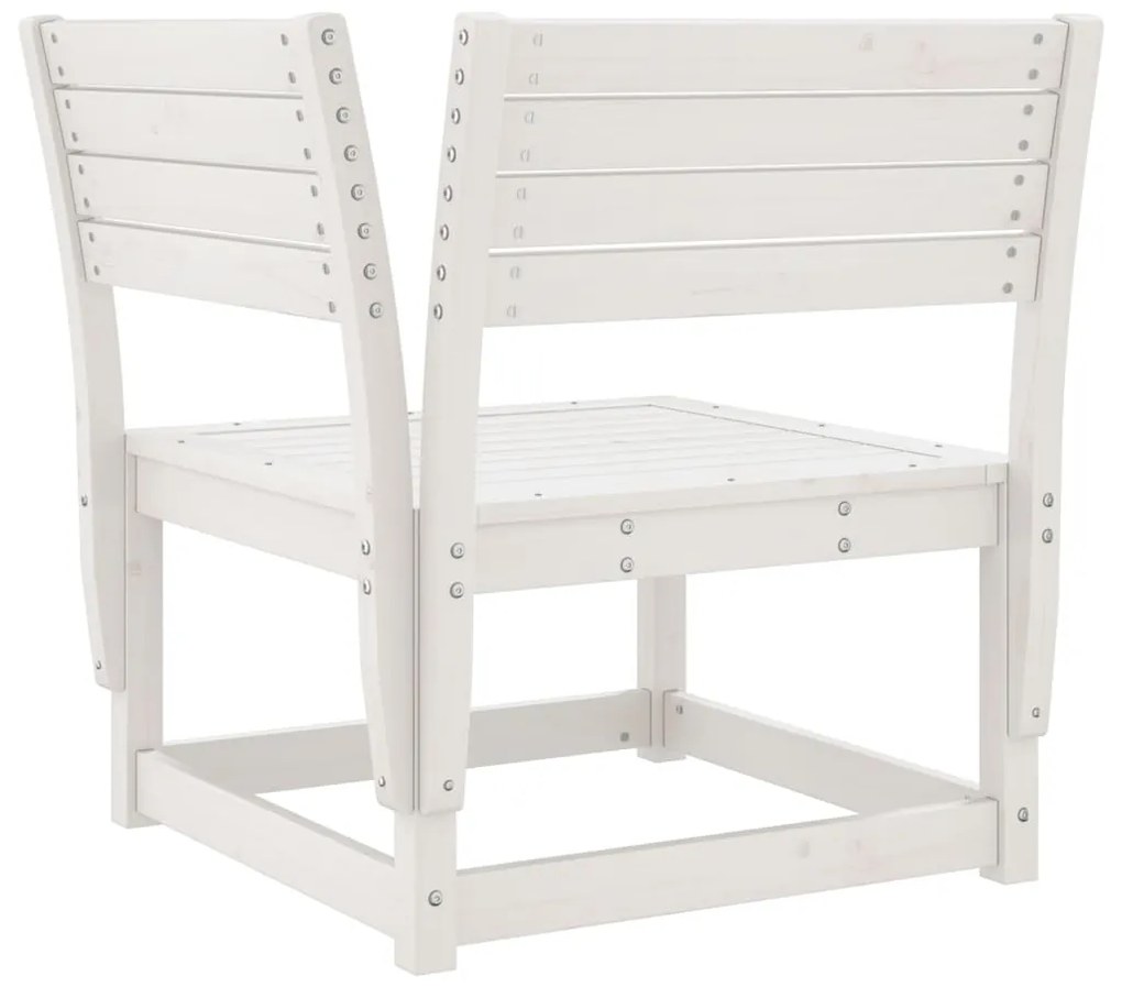 Set divani da giardino 3 pz bianco in legno massello di pino