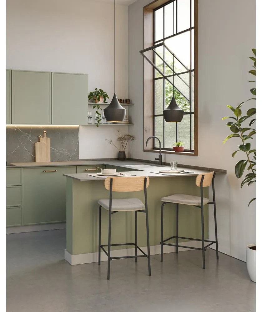 Set di sbagelli da bar neri/grigio tortora 2 pz (altezza della seduta 66 cm) Adriana – Marckeric