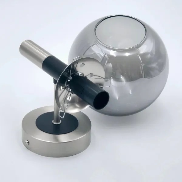 Applique ROLLO 1xE14/5W/230V cromo opaco/fumé