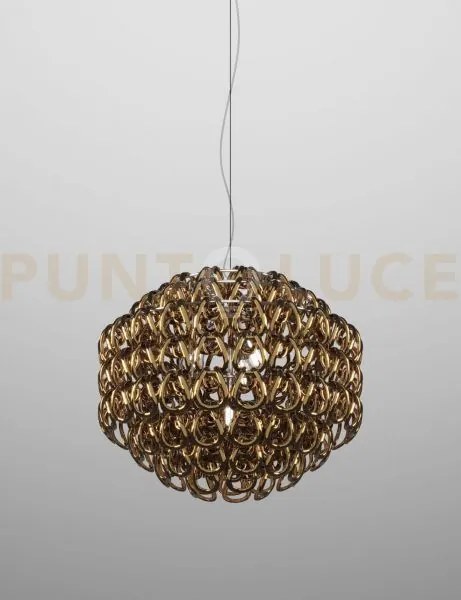 Giogali sospensione 65 cristallo bronzo e cromo lucido 4 luci attac...