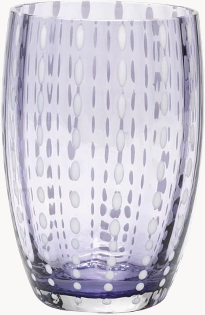Set di 2 bicchieri in vetro soffiato Perle