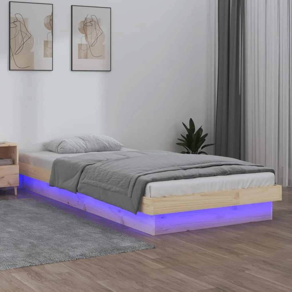 Giroletto Con Led 90x200 Cm İn Legno Massello /