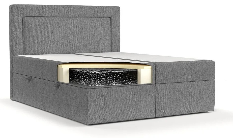 Letto boxspring grigio con contenitore 180x200 cm Imagine - Maison de Rêve