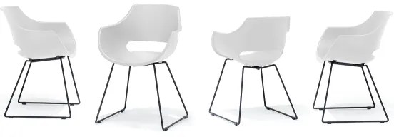 Set di 4 sedie ROCKY bianche