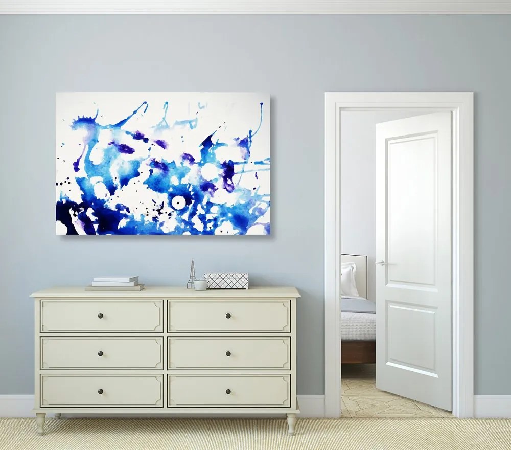 Quadro su tela – Acquerello blu in stile astratto