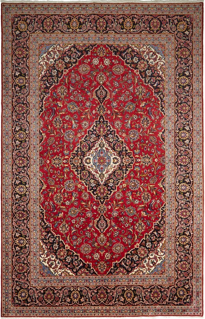 Kashan Tappeto 200 x 300 Rosso (Iran) Annodato A Mano