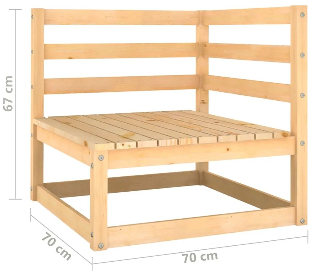 Set Divani Giardino 12 pz con Cuscini in Legno Massello di Pino