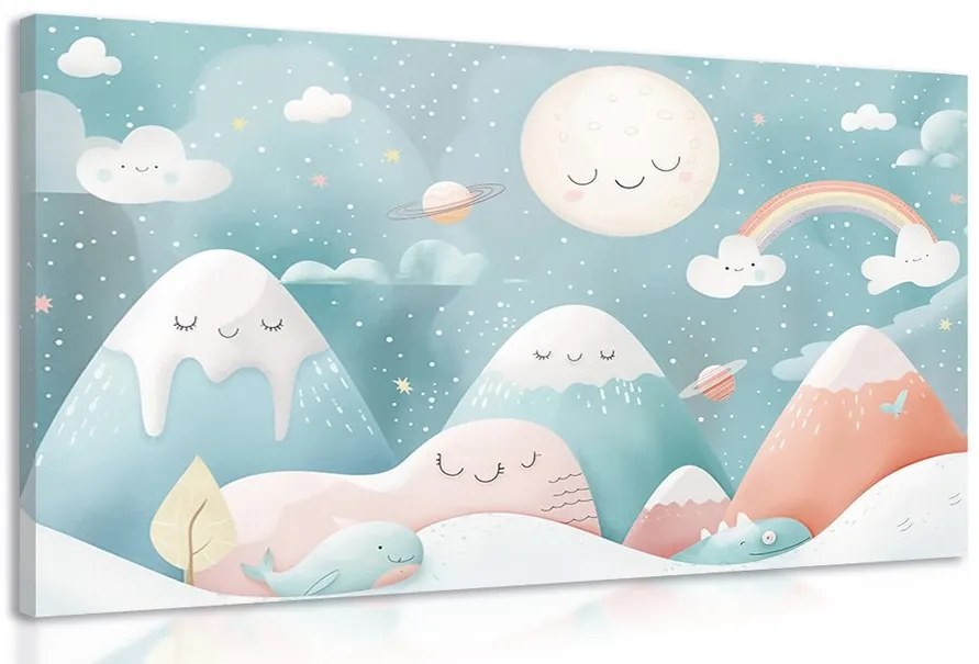 Stampa su tela – Per bambini: paesaggio sonnolento