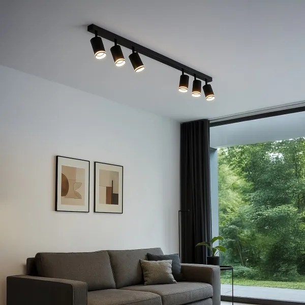 Faretto PIPE 6xGU10/10W/230V nero