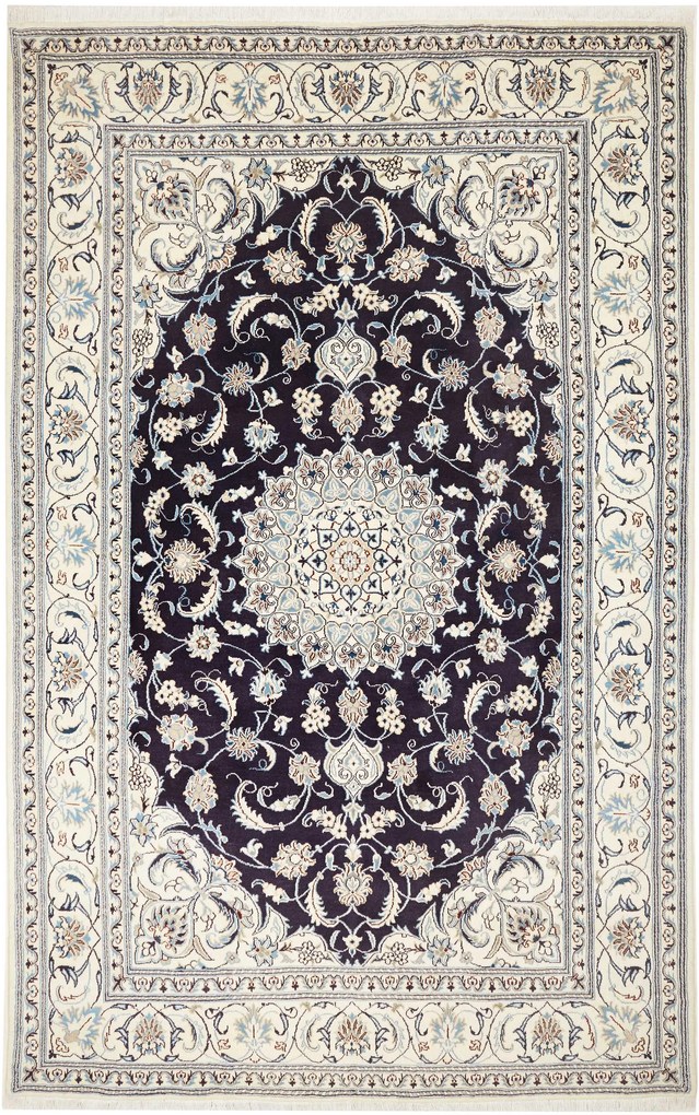 Nain Tappeto persiano 310 x 200 Blu (Iran) Annodato A Mano