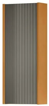 Pensile bagno Niwa laccato opaco senape con vetro grigio carbone, 1 anta apertura da sinistra P 17 x L 30 x H 78.5 cm
