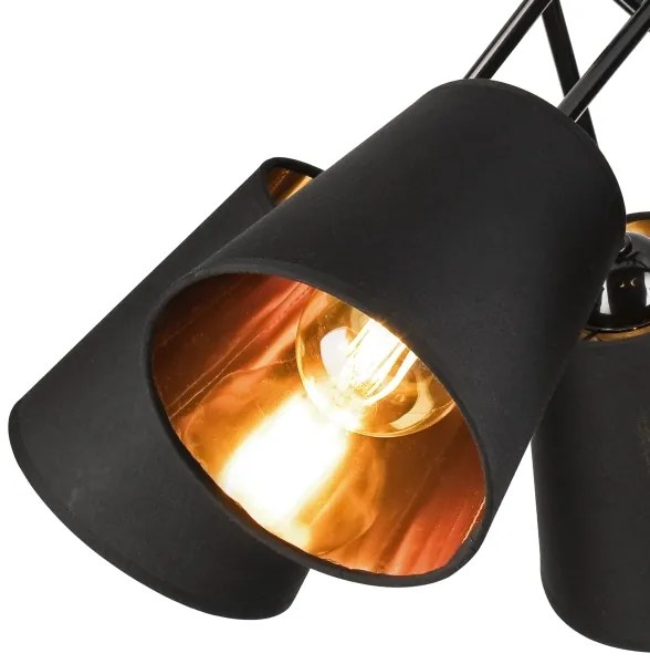 Lampadario a sospensione con supporto rigido IRMA 5xE27/60W/230V nero