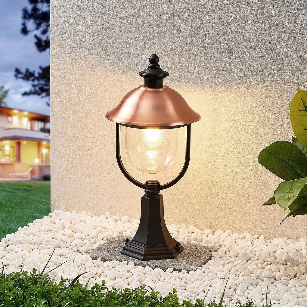 Lampione da giardino Clint Lindby, dimmerabile, Rame, Alluminio, Vintage, Lampada da esterni