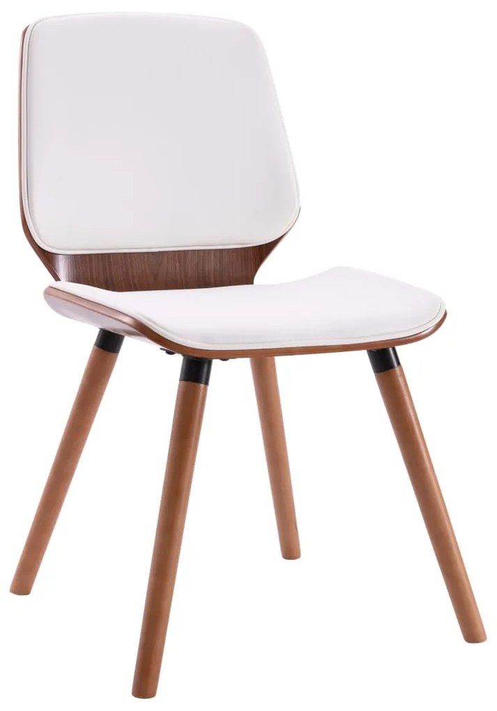 Sedie da pranzo 2 pz bianche in similpelle