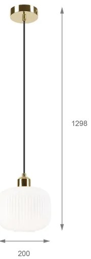 Lampadario a sospensione con filo HARMA 1xE27/15W/230V diametro 20 cm bianco/oro