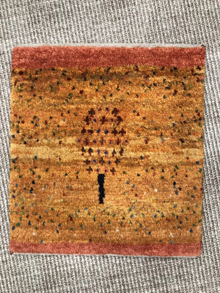 Gabbeh Tappeto persiano 40 x 40 Giallo (Iran) Annodato A Mano