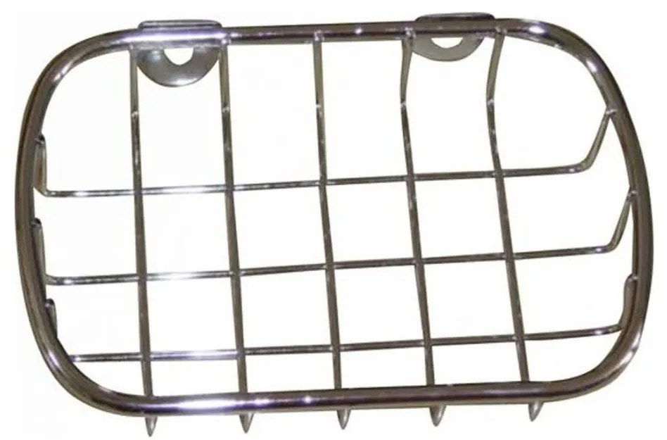 Portasapone da parete in filo, 9x14 cm, cromo lucido