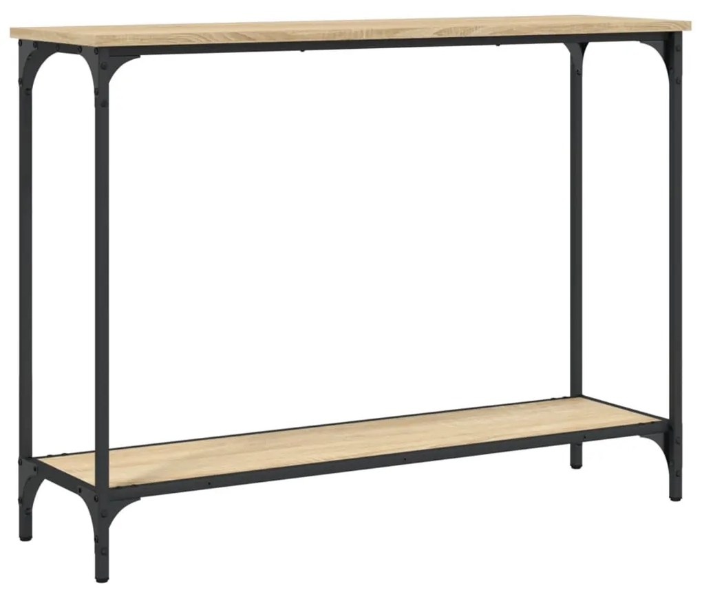 Tavolino consolle rovere sonoma 101x30,5x75cm legno multistrato